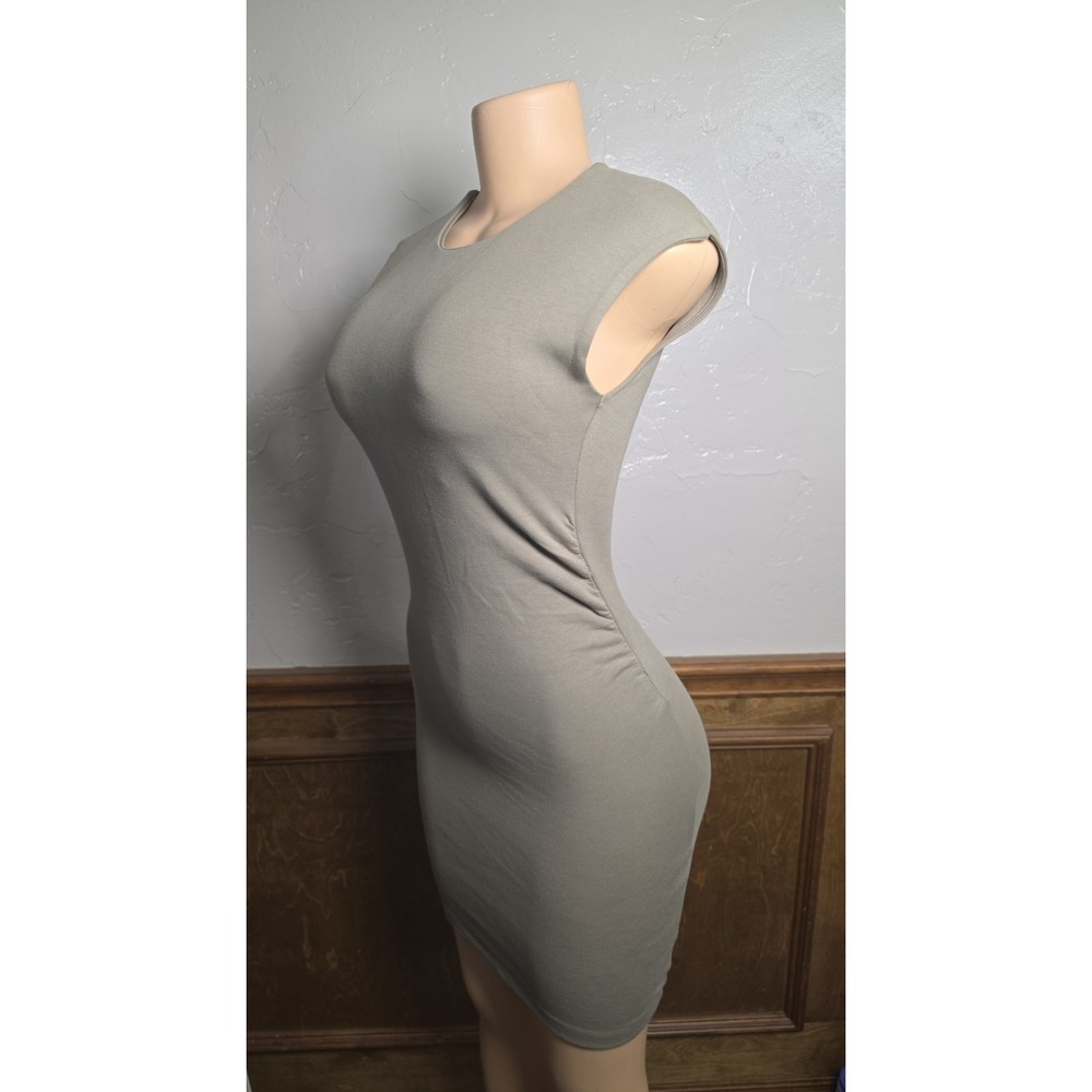 Zara Bodycon Dress New without tags size small taupe side ruching sleeveless